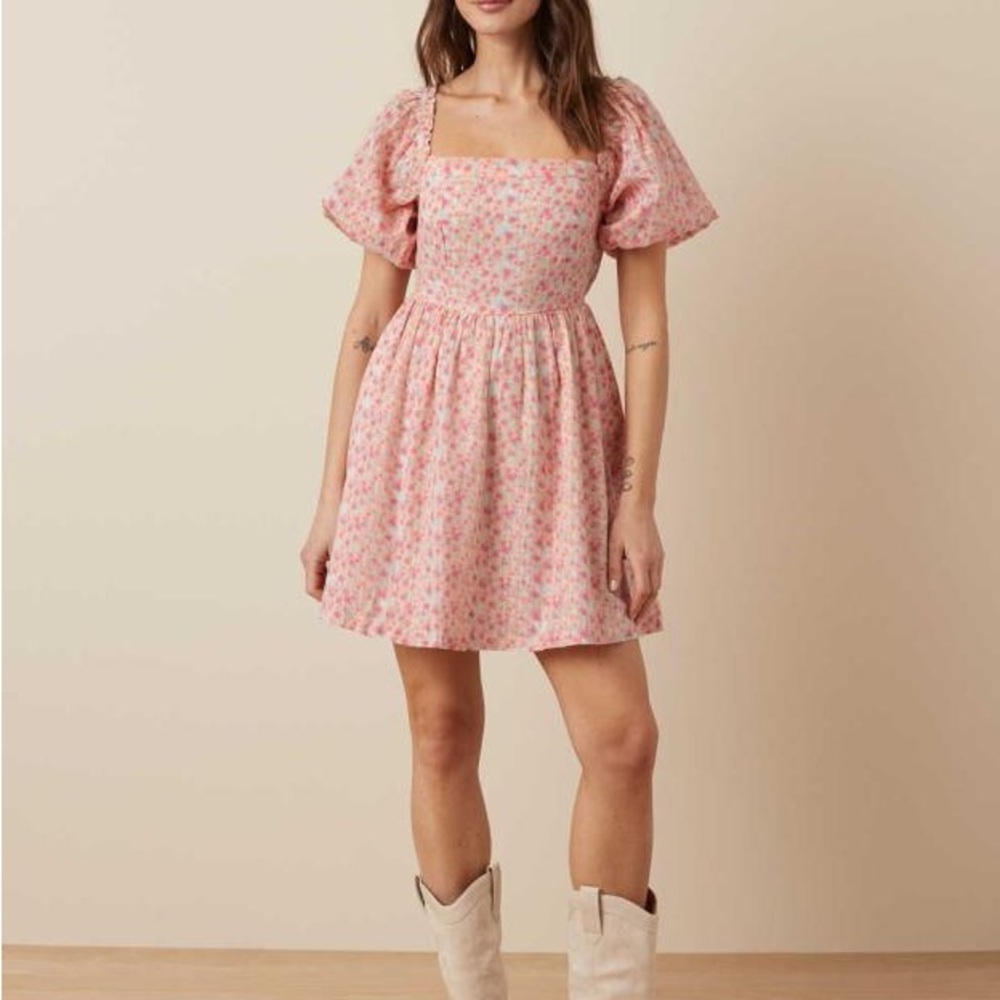 American Eagle Outfitters Floral Puff Sleeve Sundress
